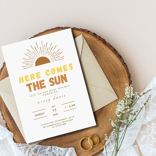 Here Comes the Son boho uitnodiging voor babyfees