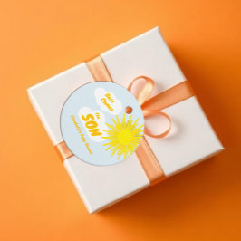 Here Comes The Son Boy Baby Shower Bedankjes Labels