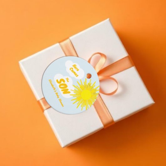 Here Comes The Son Boy Baby Shower Bedankjes Labels