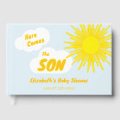 Here Comes The Son Boy Baby Shower Gastenboek (Voorkant)