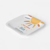 Here Comes The Son Boy Baby Shower Papieren Bordje (Gebogen)