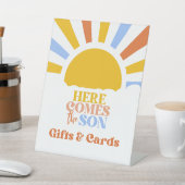 Here Comes The Son Boy Baby Shower Reclamebord Met Voetstuk (Insitu)
