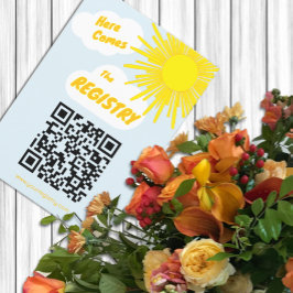 Here Comes The Son Boy Baby Shower Registry Informatiekaartje