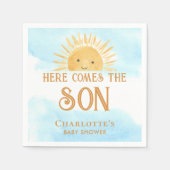 Here Comes The Son Boy Baby Shower Servet (Voorkant)