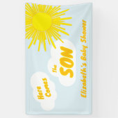 Here Comes The Son Boy Baby Shower Spandoek (Verticaal)