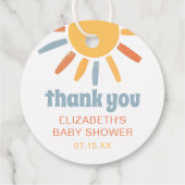 Here Comes The Son Boy Baby Shower Thankyou Bedankjes Labels (Achterkant)