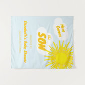 Here Comes The Son Boy Baby Shower Wandkleed (Voorkant (horizontaal))