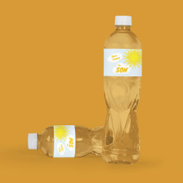 Here Comes The Son Boy Baby Shower Waterfles Etiket