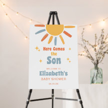 Here Comes The Son Boy Baby Shower Welcome Sign