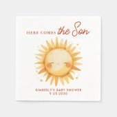 Here Comes The Son Cute Sunshine Boho Baby Shower Servet (Voorkant)