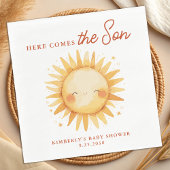 Here Comes The Son Cute Sunshine Boho Baby Shower Servet