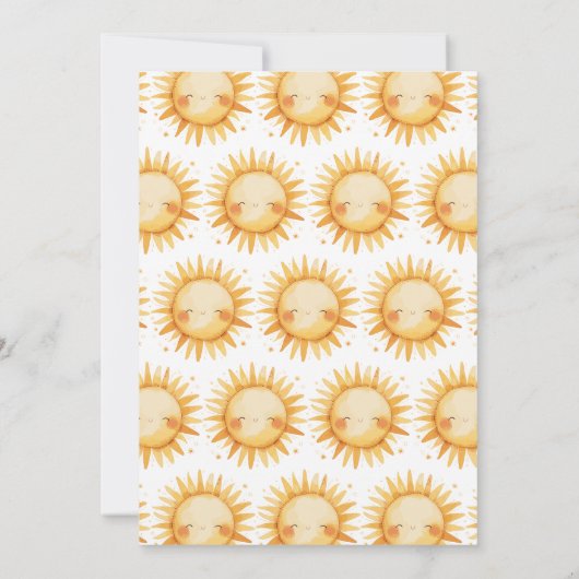 Here Comes The Son Cute Sunshine Boy Baby Shower Kaart (Achterkant)