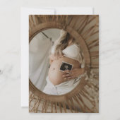 Here Comes the Son foto Baby Shower  Kaart (Achterkant)