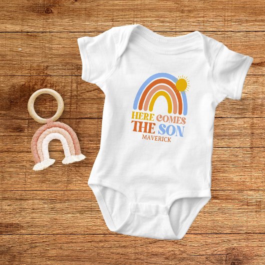 Here Comes The Son Rainbow Boy  Romper
