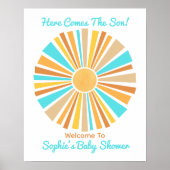 Here Comes The Son, Retro Boho Sunshine Welcome Poster (Voorkant)