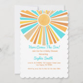 Here Comes The Son, Retro Sunshine Boho Rainbow Kaart (Voorkant)