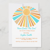 Here Comes The Son, Retro Sunshine Orange Blue  Kaart (Voorkant)