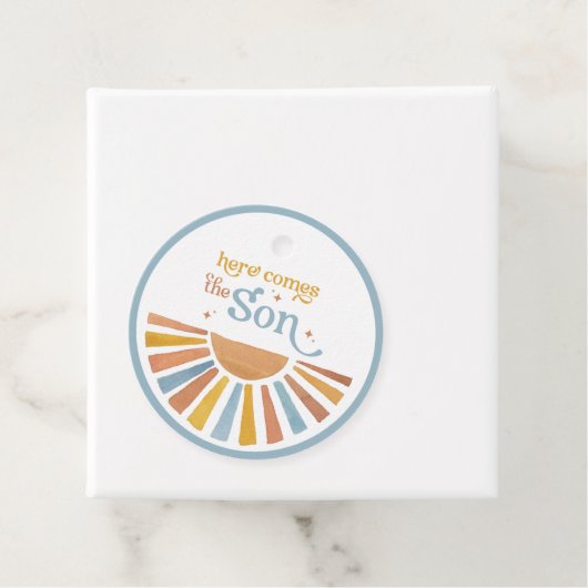 Here Comes The Son - Round Favoriet Bedankjes Labels (In situ)