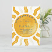 Here Comes The Son Sunshine Baby Shower Kaart (Staand voorkant)