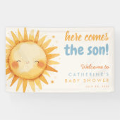 Here Comes the SON Sunshine Boho Boy Baby Shower Spandoek (Horizontaal)