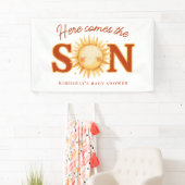 Here Comes The Son Sunshine Boho Boy Baby Shower Spandoek (Insitu)