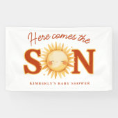 Here Comes The Son Sunshine Boho Boy Baby Shower Spandoek (Horizontaal)