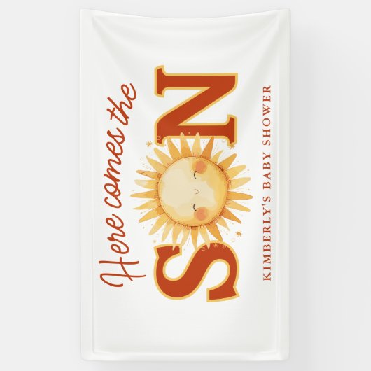 Here Comes The Son Sunshine Boho Boy Baby Shower Spandoek (Verticaal)