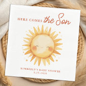 Here Comes The Son Sunshine Cute Boho Baby Shower Servet