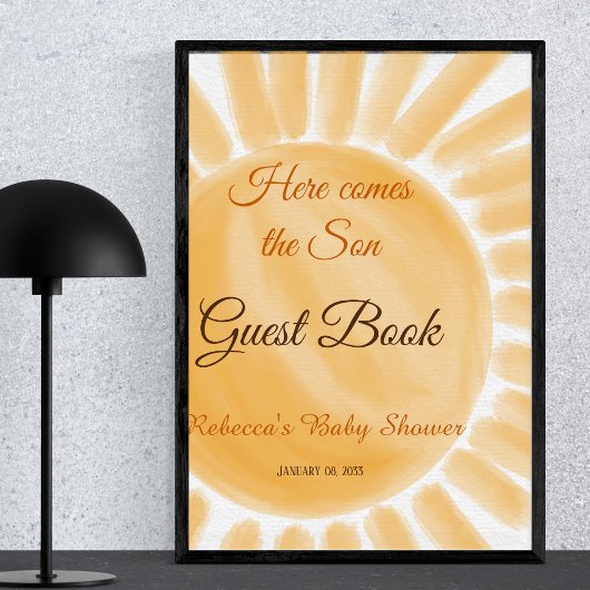 Here Comes the Son Sunshine Ray Baby Shower Poster