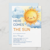 Here comes the Sun Baby Boy Shower Kaart (Voorkant / Achterkant)