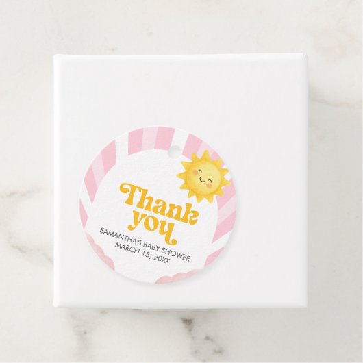 Here Comes the Sun Baby Shower Bedankjes Labels (In situ)
