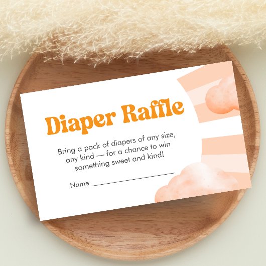 Here Comes the Sun Baby Shower Diaper Raffle Enclo Informatiekaartje