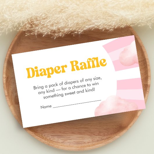 Here Comes the Sun Baby Shower Diaper Raffle Informatiekaartje