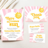 Here Comes the Sun Baby Shower Kaart