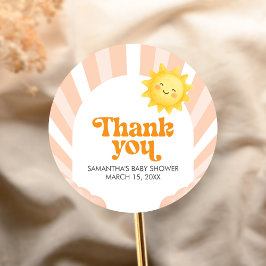 Here Comes the Sun Baby Shower Ronde Sticker