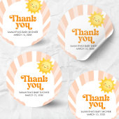 Here Comes the Sun Baby Shower Ronde Sticker