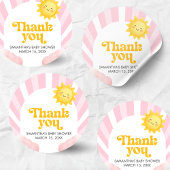 Here Comes the Sun Baby Shower Ronde Sticker