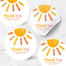 Here comes the Sun  Baby Shower Ronde Sticker