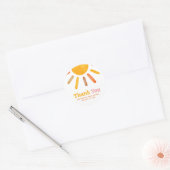 Here comes the Sun  Baby Shower Ronde Sticker (Envelop)