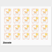 Here Comes the Sun Baby Shower Square Sticker (Vel)