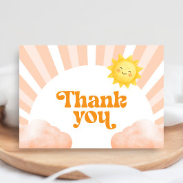 Here Comes the Sun Baby Shower Thank You Card Bedankkaart