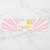 Here Comes the Sun Baby Shower Waterfles Etiket (Enkel label)