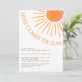 Here Comes The Sun Boho Baby Shower Kaart (Staand voorkant)