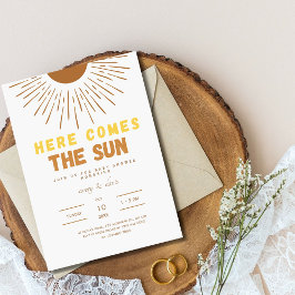 Here Comes the Sun boho Baby Shower Uitnodiging