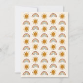 Here Comes The Sun | Boho Rainbow Baby Shower Kaart (Achterkant)