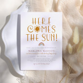 Here Comes The Sun | Boho Rainbow Baby Shower Kaart
