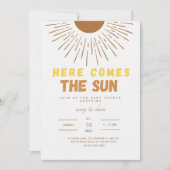 Here Comes the Sun boho uitnodiging voor baby show (Voorkant)