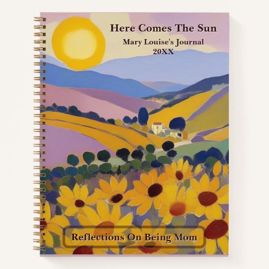 Here Comes the Sun Custom Spiral Notebook Notitieboek (Voorkant)