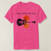 Here Comes The Sun Guitar Shadow Water Retro Sunse T-shirt (Design voorkant)