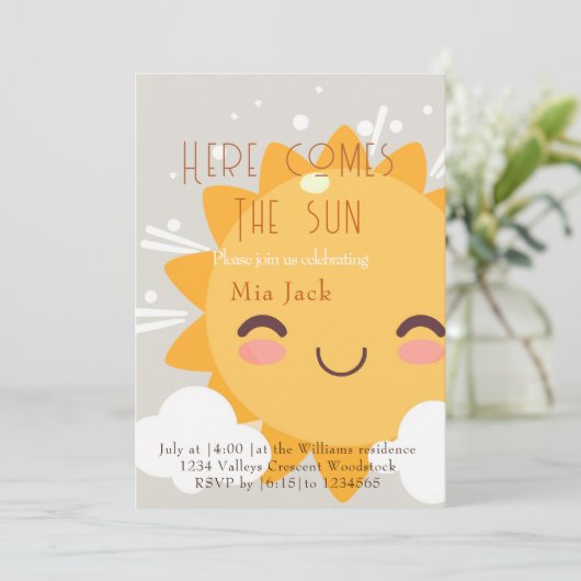 Here comes the sun kaart (Staand voorkant)